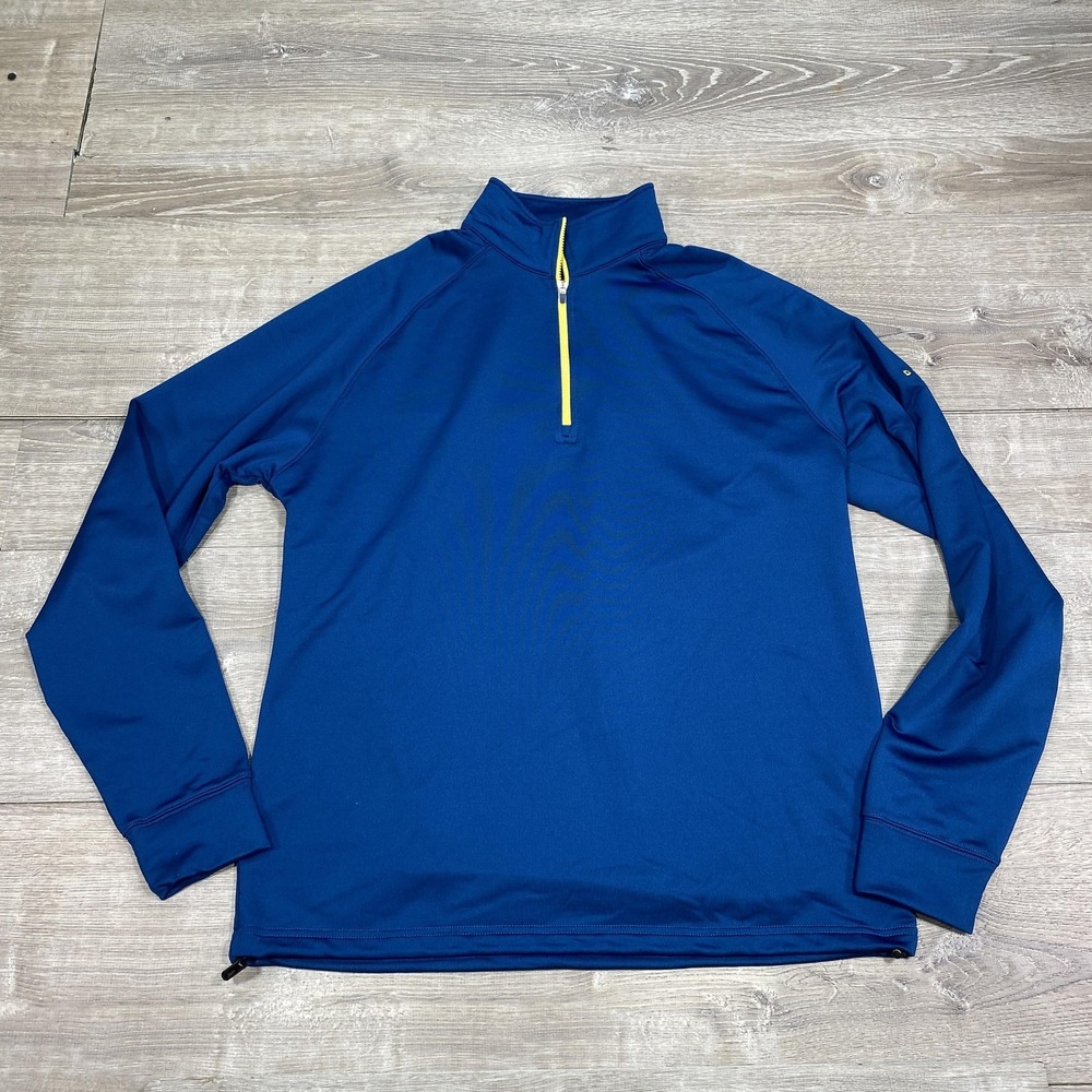 Dunning‎ Golf Pullover Mens Medium Blue Quarter Zip Mock Neck Performance Layer